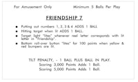 FRIENDSHIP 7 (Williams) Score card