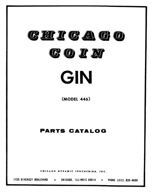 GIN (Chicago Coin) Manual & Schematic