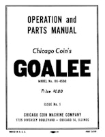 GOALEE (Chicago Coin Machine) Manual