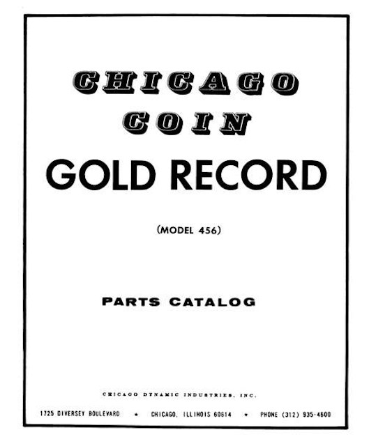 GOLD RECORD (Chicago Coin) Manual & Schem