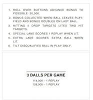 GOLD RECORD (Chicago Coin) Score card