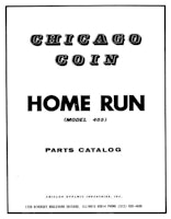 HOME RUN (Chicago Coin) Manual/Schematic
