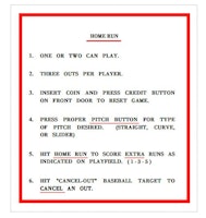 HOME RUN (Chicago Coin) Score cards (2)