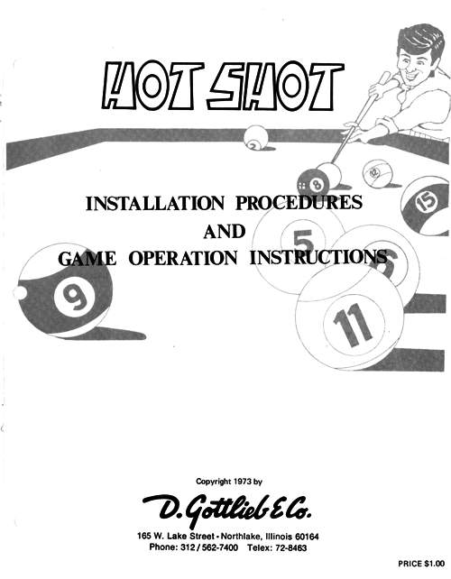 HOT SHOT (Gottlieb 1973) Manual & Schematic