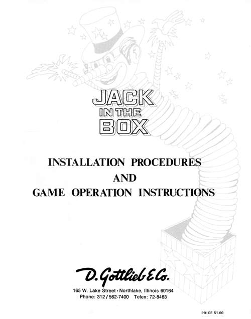 JACK IN THE BOX (Gottlieb) Manual/Schem.