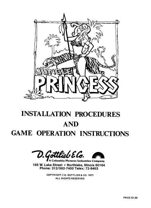 JUNGLE PRINCESS (Gottlieb) Manual & Schematic
