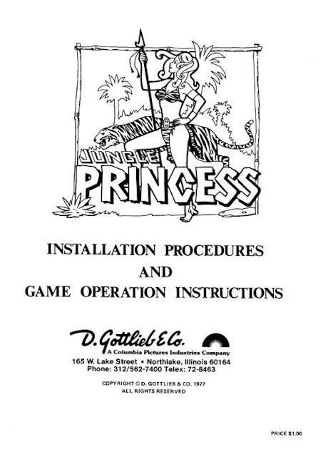 JUNGLE PRINCESS (Gottlieb) Manual & Schematic