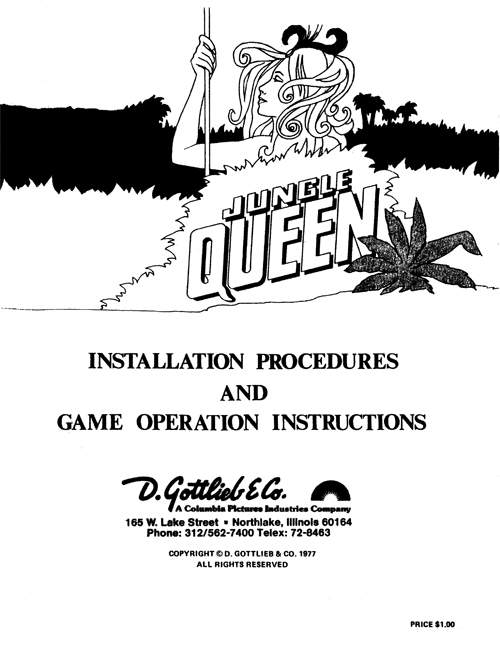 JUNGLE QUEEN (Gottlieb) Manual