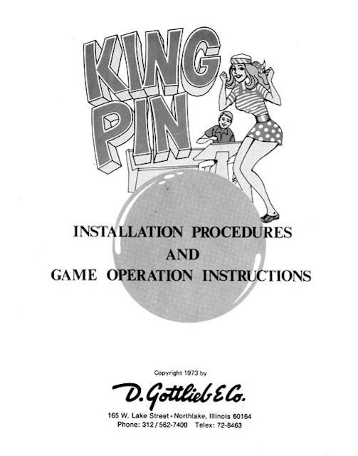 KING PIN (Gottlieb 1973) Manual/Schem.