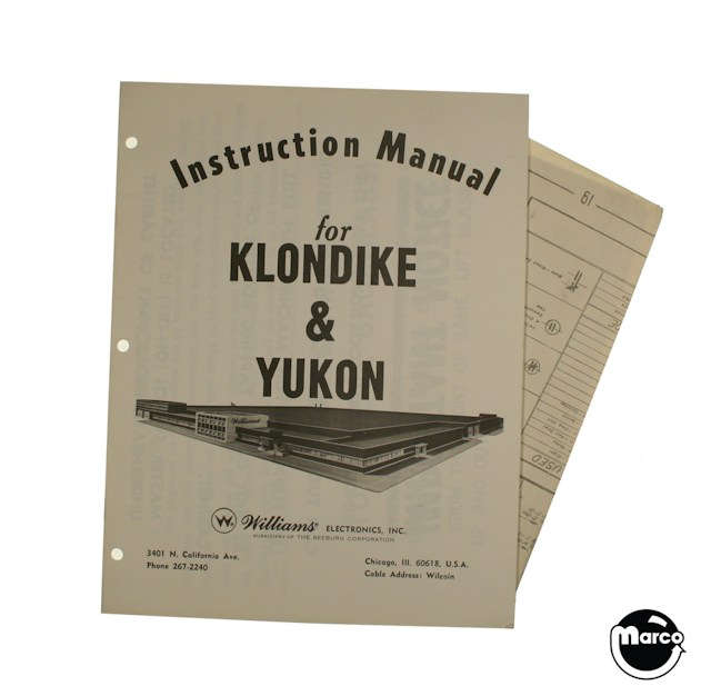 KLONDIKE / YUKON (Williams) Manual & Schematic