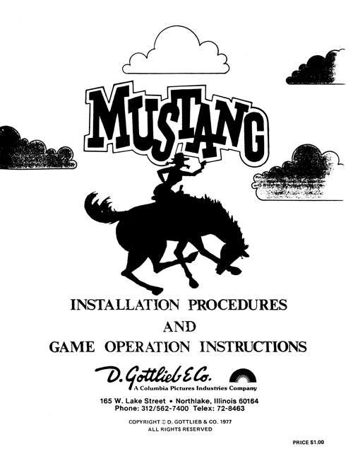 MUSTANG (Gottlieb) Manual & Schematic