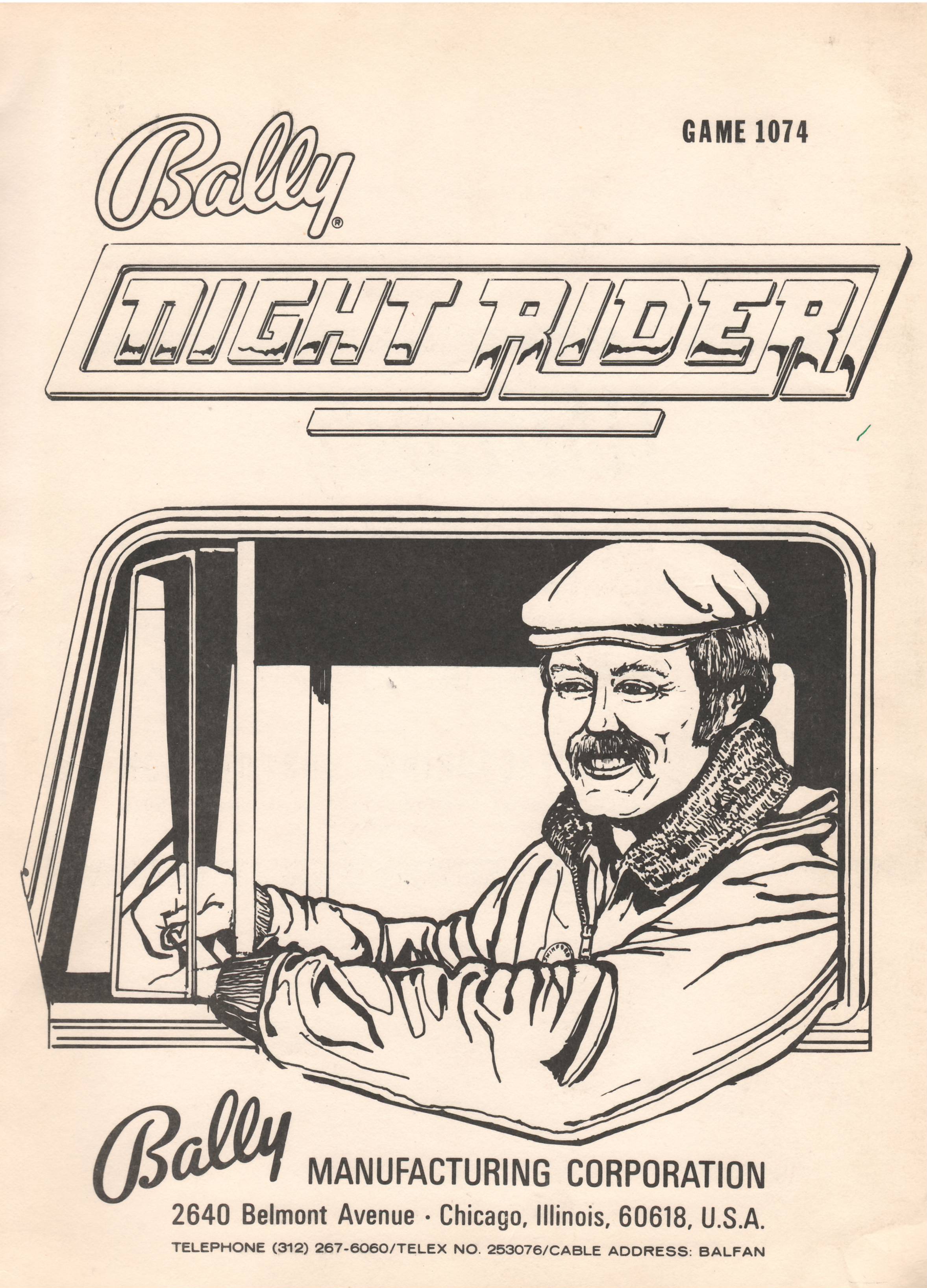 NIGHT RIDER EM (Bally) Manual/Schematic