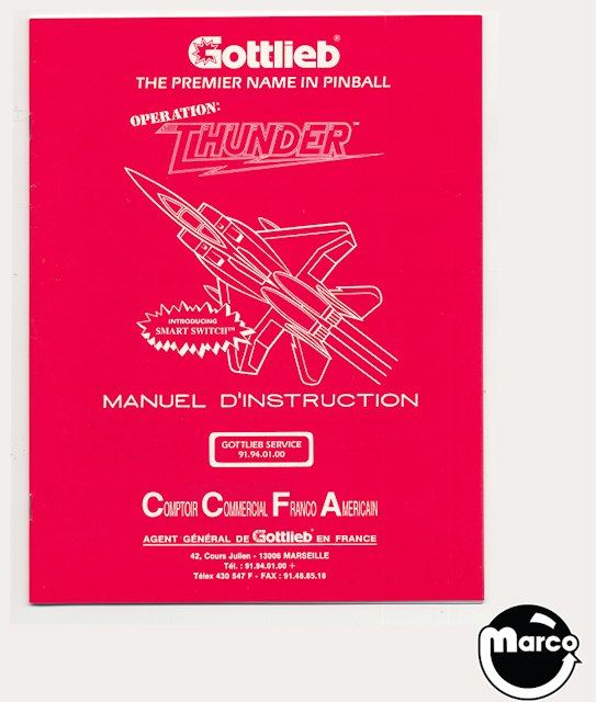 OPERATION THUNDER (Gottlieb) Manual FRENCH