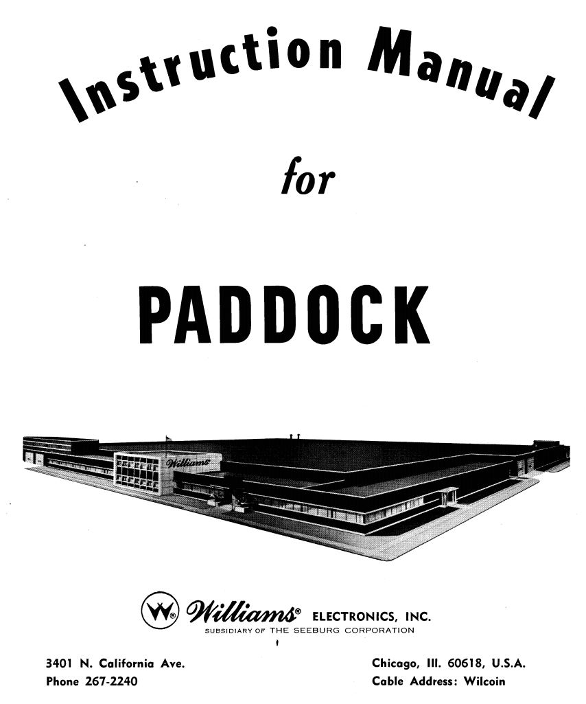 PADDOCK (Williams) Manual