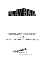 PLAYBALL (Gottlieb) Manual & Schematic