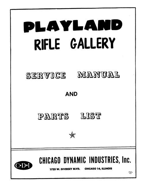 PLAYLAND RIFLE GALLERY (CCM) Manual
