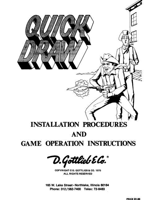 QUICK DRAW (Gottlieb) Manual & schematic