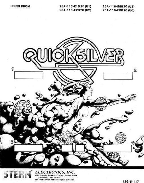 QUICKSILVER (Stern) Manual & Schematic 12G-5-117
