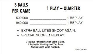 QUICKSILVER (Stern) Score Cards