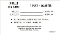 QUICKSILVER (Stern) Score Cards