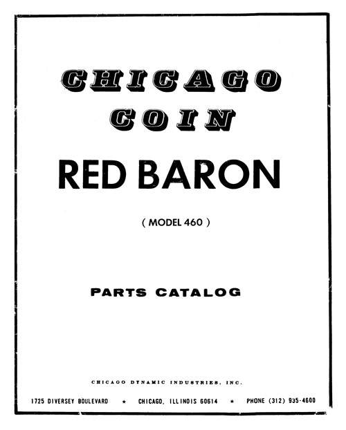 RED BARON (Chicago Coin) Manual & schematic