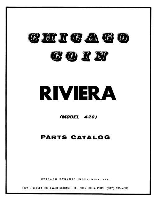 RIVIERA Pinball (Chicago Coin) Manual &  Schematic
