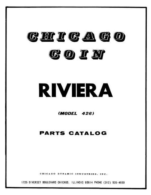 RIVIERA Pinball (Chicago Coin) Manual & Schematic