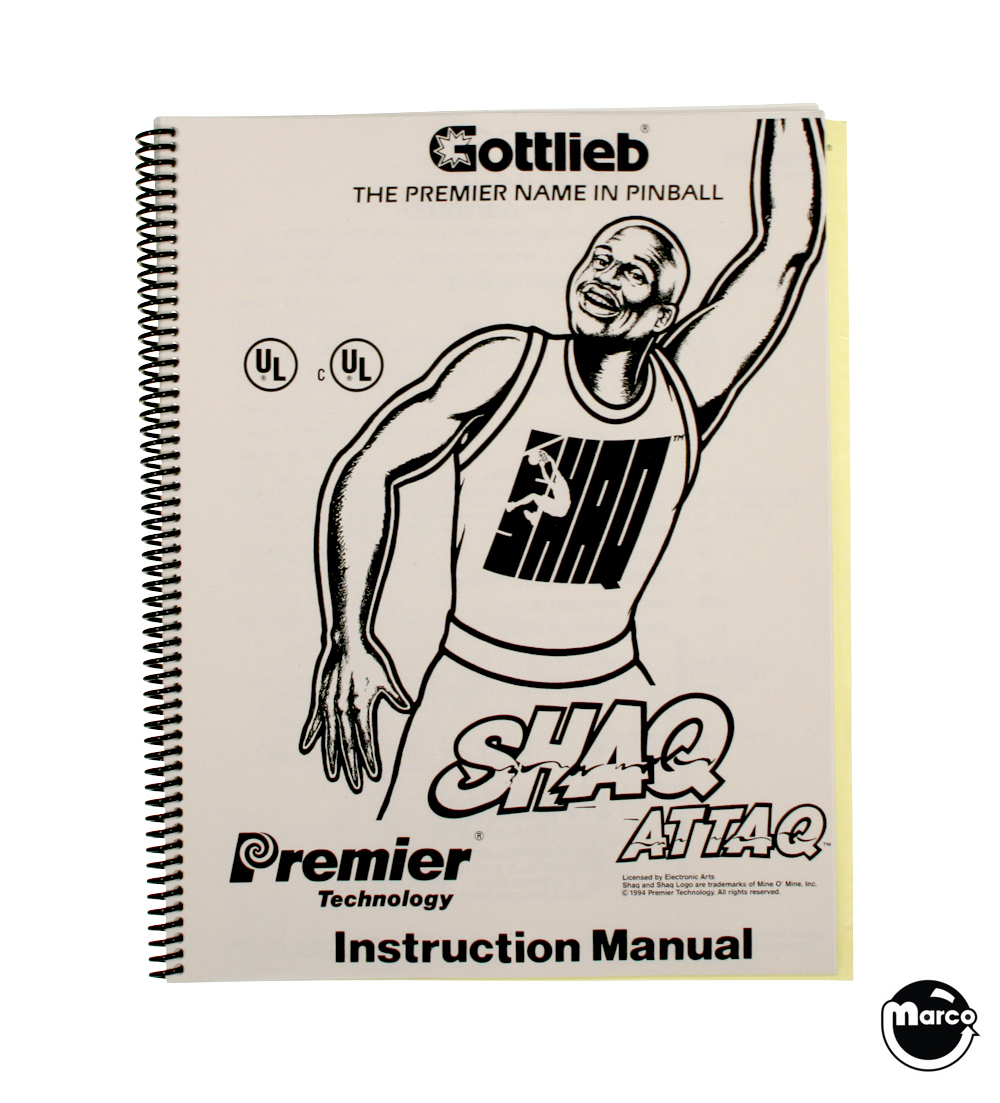SHAQ ATTAQ (Gottlieb) Manual & Schematic - Reprint