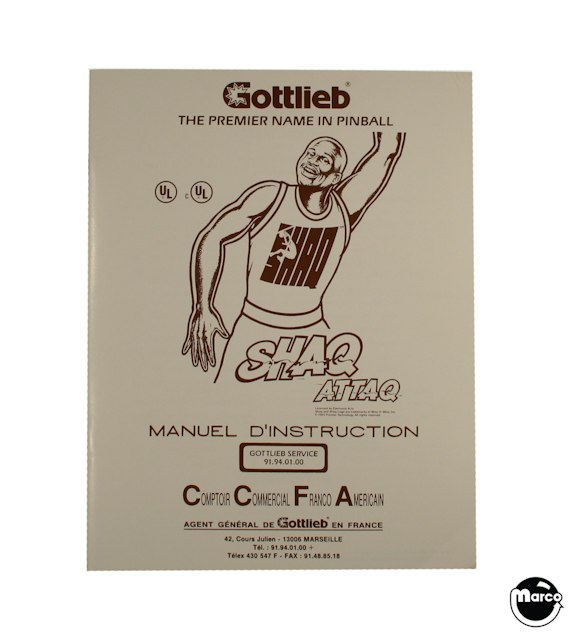 SHAQ ATTAQ (Gottlieb) Manual FRENCH GTB-GM743F