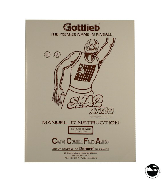 SHAQ ATTAQ (Gottlieb) Manual FRENCH GTB-GM743F