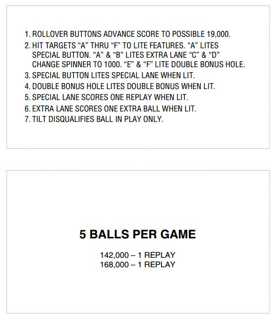 SOUND STAGE (Chicago Coin) Score Cards