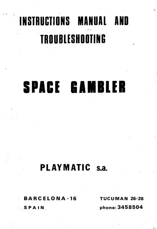 SPACE GAMBLER (Playmatic) Manual