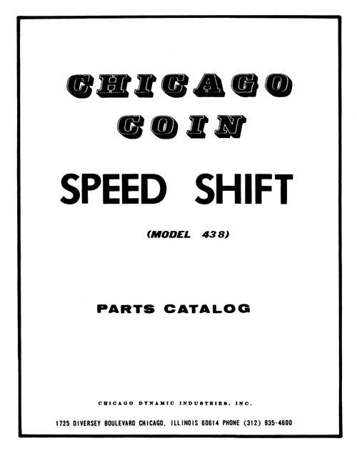 SPEED SHIFT (Chicago Coin) Manual +