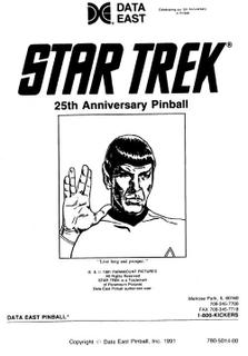 STAR TREK 25th (DE) Manual Reprint