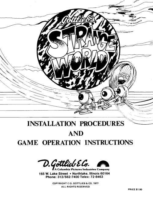 STRANGE WORLD (Gottlieb) Manual/Schem.