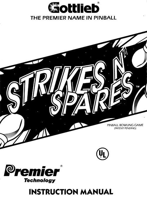 STRIKES & SPARES (Gottlieb) Manual
