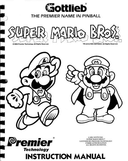 SUPER MARIO BROS (Gottlieb) Manual - reprint