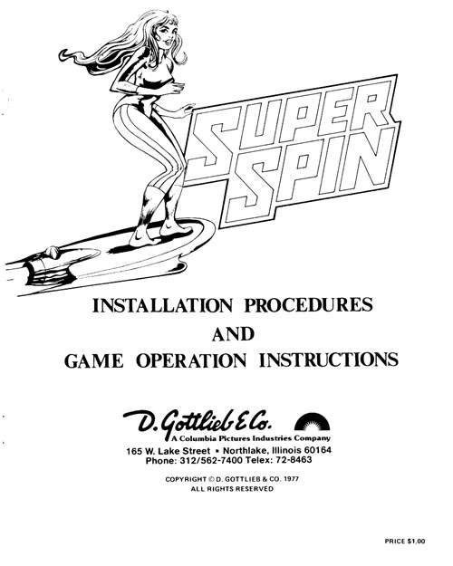 SUPER SPIN (Gottlieb) Manual & Schematic
