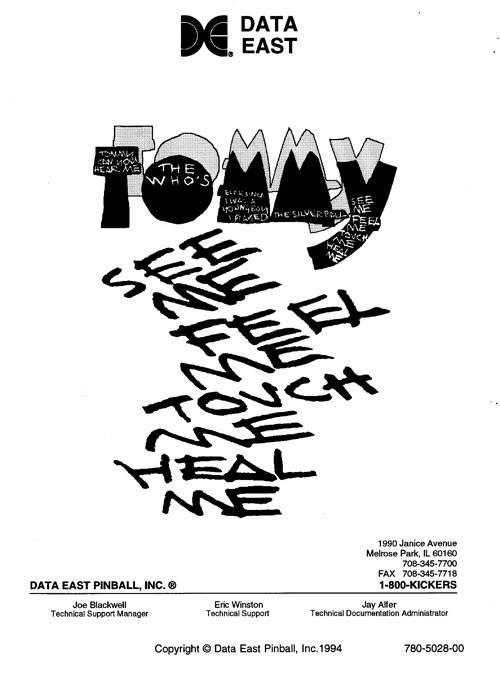TOMMY (Data East) Manual