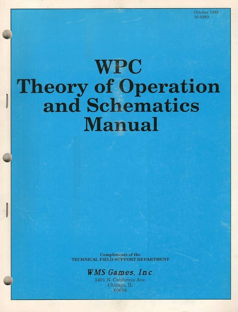 WPC-91 Schematic 16-9289