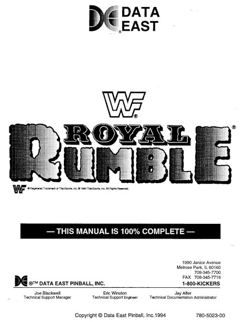 WWF ROYAL RUMBLE (DE) Manual