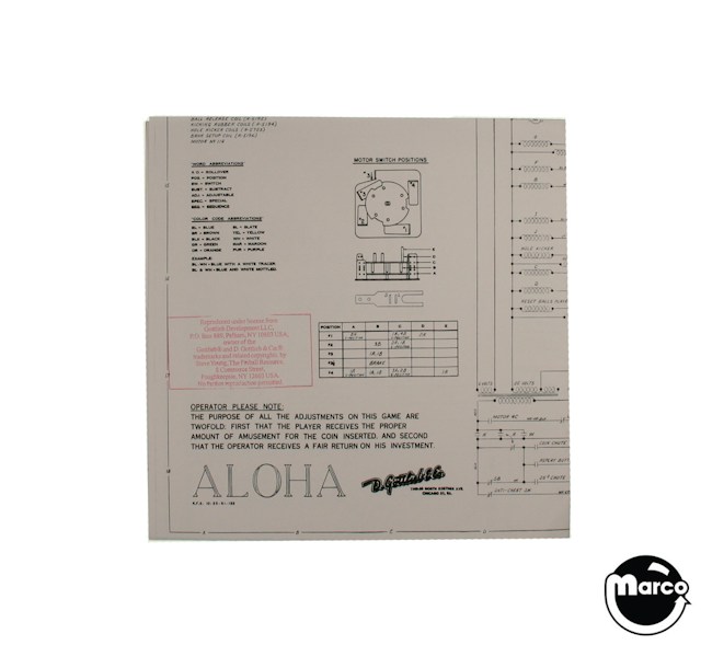 ALOHA (Gottlieb) Schematic