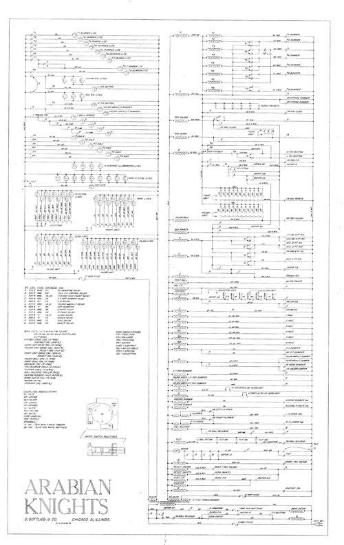 ARABIAN KNIGHTS (Gottlieb) Schematic