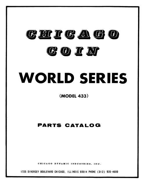 WORLD SERIES (Chicago Coin) Manual/Schem