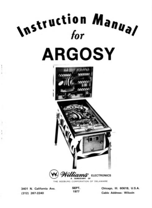 ARGOSY (Williams) Manual and Schematic