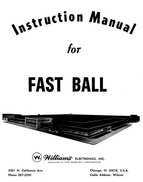 FAST BALL (Williams) Manual