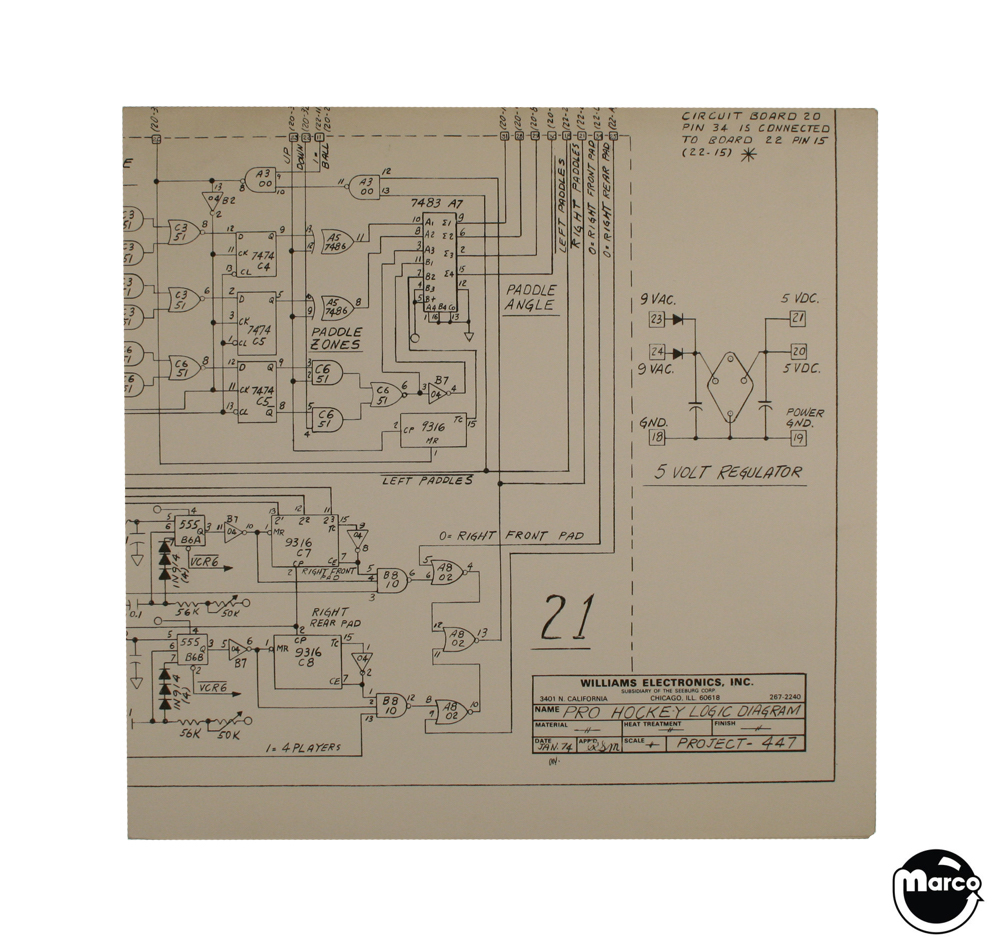 PRO HOCKEY (Williams) Schematic
