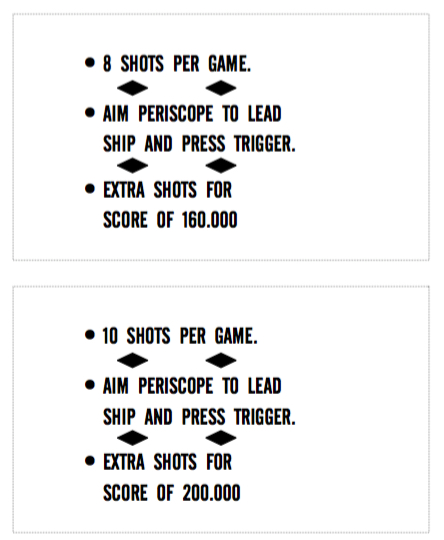SEA RAIDER (Midway) Score Cards