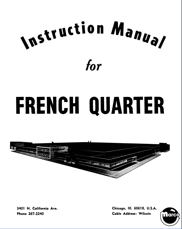 FRENCH QUARTER Shuffle (United) Manual and Schematic
