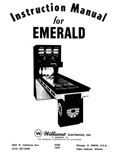 EMERALD Shuffle (United) Manual & Schem.